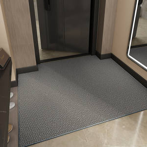 Alfombra de Entrada para el Hogar, Rectangular, Antideslizante, de Terciopelo, Color Gris Ahumado, Resistente a las Manchas - Product Image 1