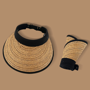 Sombrero tejido con visera para mujer, ala ancha, protección solar para verano, transpirable, color sólido, para adultos, femenino, no plegable - Product Image 3