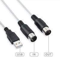Câble MIDI USB 5 broches, câble d'interface MIDI vers USB pour clavier électronique, piano numérique, effets de guitare électrique, édition musicale