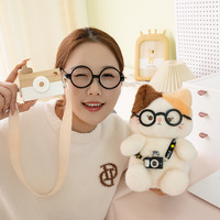 Boneka Kucing Tiga Warna Super Lembut Isi Kapas PP Ukuran Dapat Disesuaikan 11-30cm Teman Anak untuk Menghilangkan Stres Penggunaan di Meja