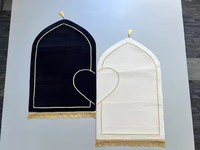 Tapis de prière musulman personnalisé pour mosquée, doux et épais, en laine/soie, style persan, à poils coupés et longs