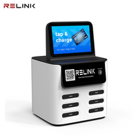 Nuevo Producto 6 ranuras teléfono celular estación de carga casilleros alquiler compartir banco de energía con función Pos Nfc