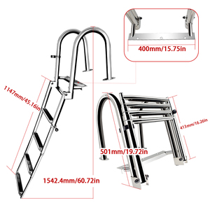Ventes directes d'usine Quincaillerie marine Échelle télescopique en acier inoxydable Échelle pliante pliable à 4 marches pour <span class=keywords><strong>bateau</strong></span> - Product Image 2