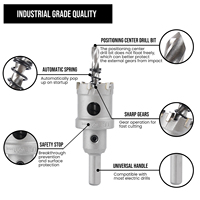 Juego de Brocas, Broca Anular de Carburo TCT, Broca de Corona para Aluminio, Cobre, Acero y Metal