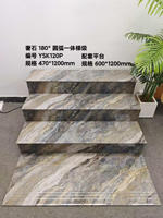 Carrelage d'escalier en porcelaine Foshan 120x30 avec rainure, motif marbre de luxe, carrelage de nez de marche (taille sur mesure)