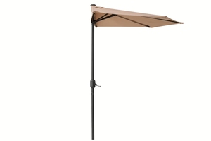 <span class=keywords><strong>Parasol</strong></span> de patio <span class=keywords><strong>demi</strong></span>-rond imperméable de 9 pieds avec mât en fer pour balcon et piscine - Product Image 3