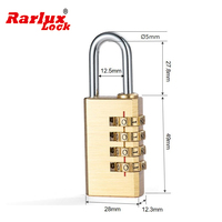 Rarlux 4 chiffres mot de passe bagage sac cuivre tsa cadenas Code cadenas laiton combinaison cadenas