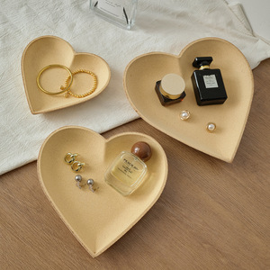 Heart Shaped Wood Jewelry <b>Tray</b> Minimalist Style Storage Plate For Aromatherapy And Accessories Display - Product Image 3