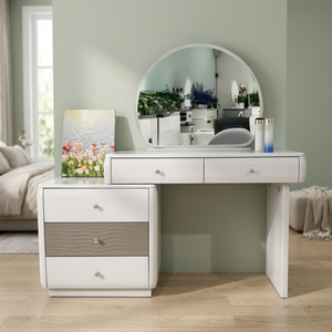 Modern Makeup <b>Vanity</b> <b>Table</b> <b>Mirror</b> Storage Desk for Bedroom Furniture - Product Image 4