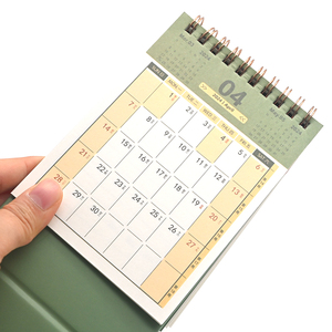 Customized logo 52weeks Paper Wooden Stand Planner Factory Price Promotion Gift Weekly Monthly Desktop Calendar