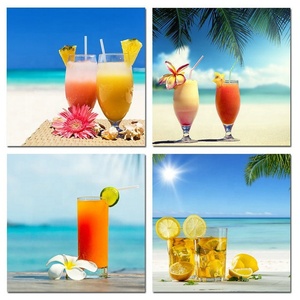 Set di 4 Stampe <span class=keywords><strong>su</strong></span> <span class=keywords><strong>Tela</strong></span> Senza Cornice con Motivi Marini Moderni: Conchiglie e Stelle Marine, <span class=keywords><strong>Quadri</strong></span> Decorativi da Parete - Product Image 4