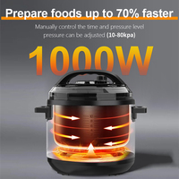 Autocuiseur à riz électrique intelligent et mécanique 12 en 1 Multi 80kpa 6 pintes en acier inoxydable et en aluminium antiadhésif