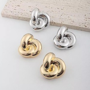 Gioielli di moda 2024 Vintage in metallo geometrico orecchini rotondi grossi <span class=keywords><strong>minimal</strong></span> grandi donne paffute in oro 18k clip su orecchini da <span class=keywords><strong>donna</strong></span> - Product Image 3