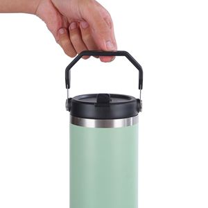 20oz Stainless Steel Insulated Tumbler Double Wall Vacuum Insulated Water <b>Bottle</b> With Straw and Handle for Home Sports or Car - Product Image 5