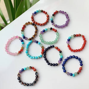 แหวนลูกปัดเล็ก ยืดหยุ่น ปรับขนาดได้ 7 จักระ อเมทิสต์ ควอตซ์<span class=keywords><strong>สี</strong></span><span class=keywords><strong>ชมพู</strong></span> แหวนคริสตัลหินธรรมชาติสำหรับผู้หญิง เครื่องประดับบำบัดรักษา งานแต่งงาน - Product Image 5