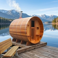 Ruang Sauna Kayu Solid Buatan Khusus Ukuran Presisi Berbagai Pilihan Ukuran Peralatan Sauna Dalam Ruangan untuk Relaksasi di Rumah