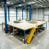 HONGXIN Étagère de mezzanine robuste personnalisable à 2-3 niveaux, sans boulons, à rivets, en acier laminé à froid, finition thermolaquée, anti-corrosion
