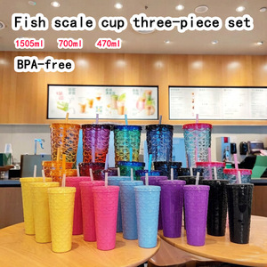 Plastic Straw Cup Large Capacity Bpa Free Outdoor Camping Beverage Water Bottle Set - Product Image 5