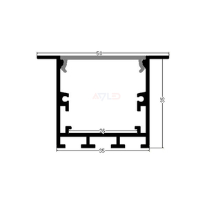 35*35mm 6063 T5 Anodized nhôm hồ sơ bên trong theo dõi khe cắm <span class=keywords><strong>PMMA</strong></span> khuếch tán đùn trở lên lõm dẫn dải nhôm hồ sơ - Product Image 3