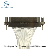 Conector Rectangular Miniaturizado de la Serie J29A, Cable de Enchufe y Tomacorriente J29A-66ZKP-A-50CM, Huadespace -55~+125 10Hz-2000Hz