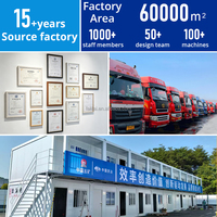 Maisons préfabriquées en conteneurs à deux étages avec murs en verre, salons et bureaux modernes, maisons modulaires portables et de haute qualité