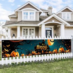 Feliz Halloween: Pancarta Larga Personalizable con Fantasmas, Calabazas y Casas Encantadas para Fiestas Espeluznantes en Exteriores - Product Image 6