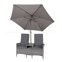 Meubles de jardin Joyeleisure Cadre en aluminium Chaise inclinable en osier Ensemble de balcon Meubles d'extérieur