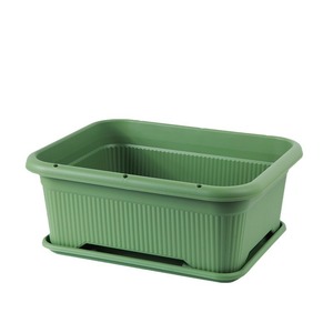 Jardinière rectangulaire en résine pour jardin, balcon, maison, extérieur, pot à légumes et fleurs avec trou de drainage, modulaire, sur pied - Product Image 5