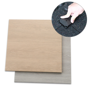 Durable <strong>Gym</strong> <strong>Rubber</strong> Floor <strong>Mat</strong> with Wood Grain Soundproof and Sports-Friendly for Strength Zone with Barbell and Dumbbell - Product Image 2