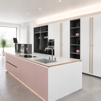 Ensemble d'armoires de cuisine modernes en MDF, suspendues, sur mesure, de luxe, complètes, RTA, intelligentes, haut de gamme, petites, pour cuisine en bois