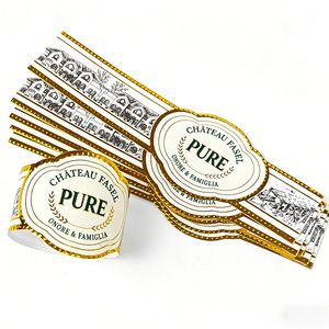 ป้ายวงแหวนซิการ์กระดาษอาร์ตแบบกำหนดเองส่วนบุคคล ปั๊มฟอยล์ทอง ป้ายวงแหวนซิการ์หรูหรา - Product Image 1