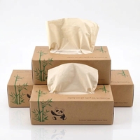 Boîte de mouchoirs en pulpe de bambou écologique – Doux, absorbant, sans peluches, taille ajustable pour la maison, l'hôtel, le bureau, le restaurant, usage quotidien