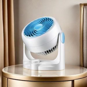Air Circulation Fan Turbo <b>Electric</b> <b>Desk</b> Fan Portable Household Airflow Cooler Mini Fan With Blue Blade Design - Product Image 2