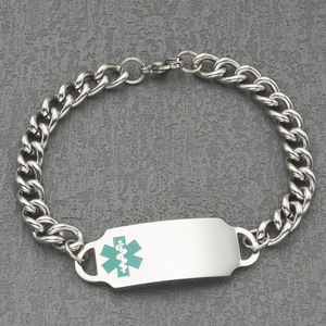 สร้อยข้อมือสแตนเลสสตีลสลักสัญลักษณ์ทางการแพทย์ ป้ายชื่อประจำตัวฉุกเฉิน พร้อมจี้เตือนภัยทางการแพทย์ ลายงูสลัก - Product Image 6