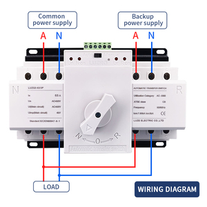 Cầu dao tự động chuyển đổi nguồn kép ATS loại MCB 3 dây LUZRO 3P 63A 380V 50/60Hz - Product Image 2