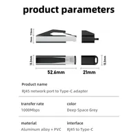 Adaptateur USB C vers Ethernet 1000 Mbps, convertisseur réseau Gigabit USB C femelle vers RJ45 mâle pour MacBook Pro, iPhone 16, iPad