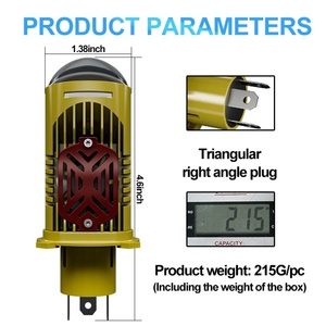 Phare de moto H4 LED à double lentille avec ventilateur de refroidissement, Plug & Play - Product Image 6
