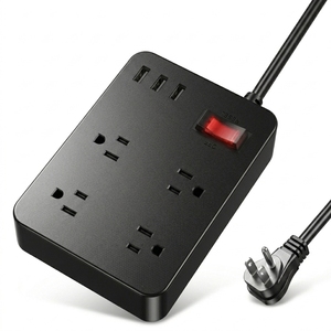 US 1700J Industrial Waterproof Cube Power Strip 4 AC Wall Mount <strong>White</strong> Smart Plug 3 USB <strong>Ports</strong> Light Switch Home/Office Use - Product Image 1