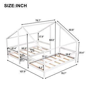 <span class=keywords><strong>Cama</strong></span> Infantil <span class=keywords><strong>Doble</strong></span> en Forma de Casa, Muebles para Dormitorio Infantil, Estructura de <span class=keywords><strong>Cama</strong></span> Infantil <span class=keywords><strong>Doble</strong></span> de Madera, <span class=keywords><strong>Cama</strong></span> Infantil <span class=keywords><strong>Montessori</strong></span> - Product Image 3