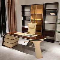 Table de bureau en bois massif personnalisée pour PDG Ensemble table et chaises de bureau de luxe moderne