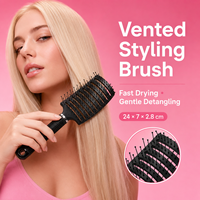 Brosse carrée professionnelle Tl à poils en nylon, antidérapante, séchage rapide, étanche, pour massage du cuir chevelu et démêlage, haute performance