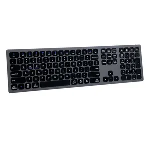 OEM indefinido espaol nova recarregável sem fio teclado de computador teclado de alumínio teclado para PC