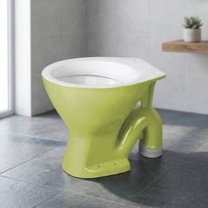 WC européen moderne Vitrosa rouge en céramique bicolore avec siphon S/P, ensemble cuvette de toilette à poser au sol - Product Image 4