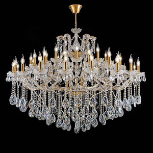 Роскошная Европейская Золотая люстра светодиодная для гостиной, спальни, на заказ, хрустальная лампа K9, подвесной светильник для свадебной вечеринки - Product Image 2