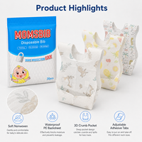 MOMSBIB Lot de 20 bavoirs pour enfants en tissu non tissé, sans BPA, imperméables, anti-déversement et anti-salissures, pour l'alimentation, 13-36 mois