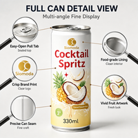 Boîtes de conserve vides personnalisées avec logo imprimé, multi-tailles, multi-scénarios, pour boissons, spiritueux, cocktails, jus, 250ml/330g/500ml
