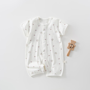 Body de bebé con lunares, mono de manga corta con cierre a presión, ropa de verano unisex para niños pequeños - Product Image 5