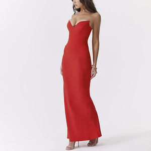 Été Mexique Mode Satin Sexi Robe Sans Manches Jeunes Robes en queue <span class=keywords><strong>de</strong></span> poisson Vestido Robe - Product Image 5