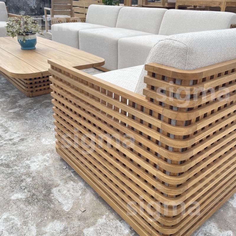 Wholesale Garden Outdoor  Patio Outside Durable Single Fabric Sofa  for Home Backyard Classic Modern Furniture