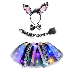 Fiesta de Halloween para niños gato <span class=keywords><strong>jirafa</strong></span> Tigre leopardo Animal fiesta <span class=keywords><strong>disfraz</strong></span> niñas <span class=keywords><strong>jirafa</strong></span> Cosplay baile Led luz ciervo tutú vestido - Product Image 4